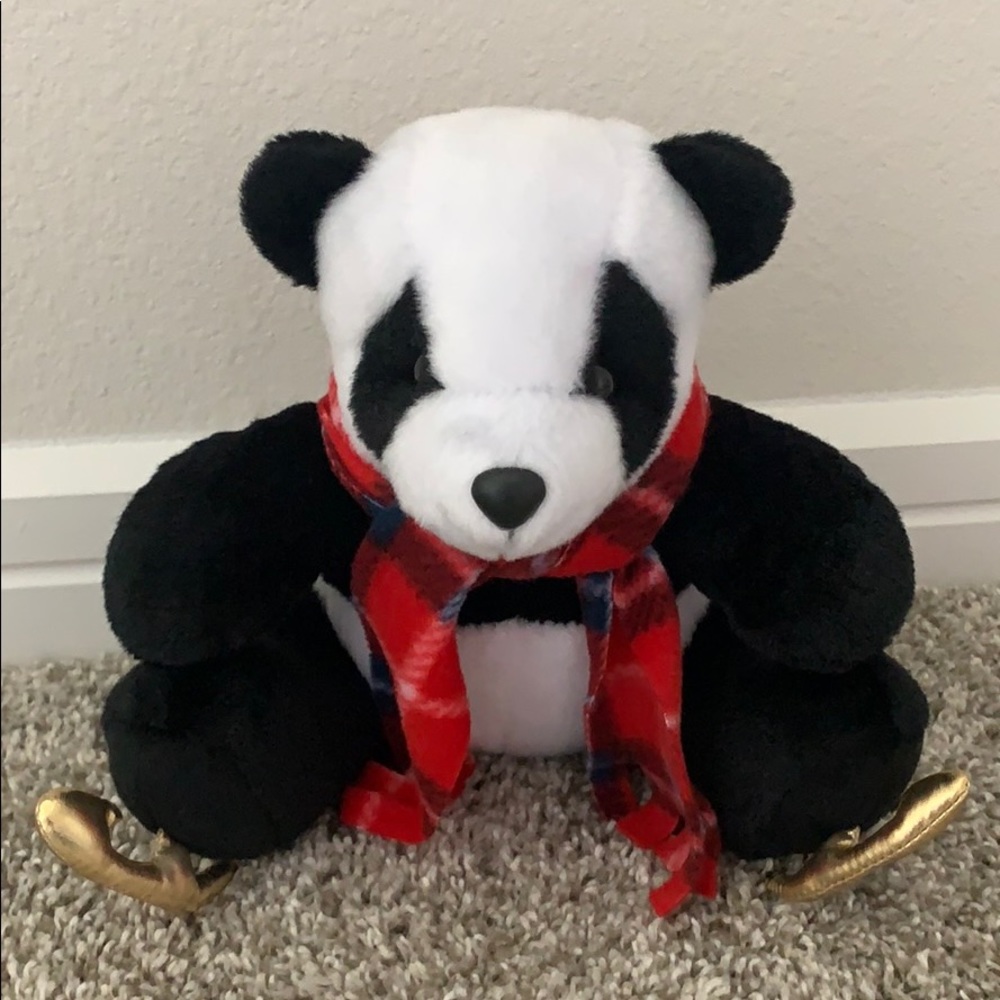 NEW Panda on skates stuffed animal